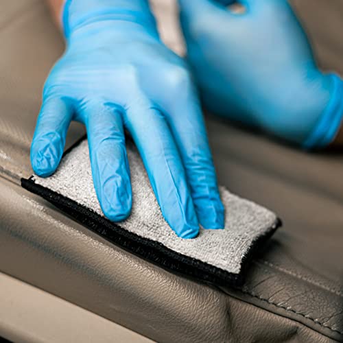 Scrub Ninja - Interior Scrubbing Sponge (5”x3”) for Leather, Plastic, Vinyl and Upholstery (White/Gray)