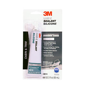 3M Marine Grade Silicone Sealant, 08019, Clear, 3 fl oz Tube