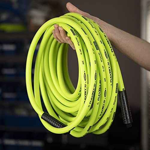 Flexzilla Air Hose, 3/8 in. x 25 ft., 1/4 in. MNPT Fittings, Heavy Duty