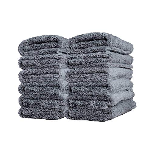 Adam's Borderless Grey Edgeless Microfiber Towel (12 Pack)