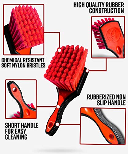 Adam's Wheel Brush Soft Bristles & Rubberized Handle