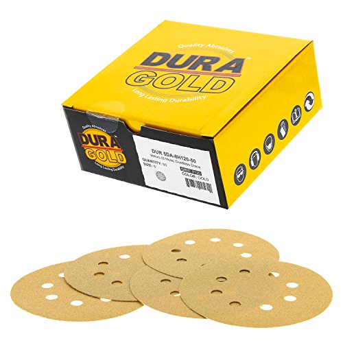 Dura-Gold Premium 5" Gold Sanding Discs 40-3,000 Grit (Box of 25-50)