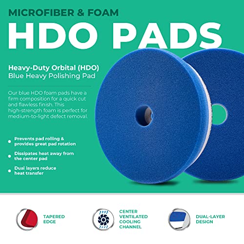 Lake Country HDO Blue Heavy Polishing Pad, 3.5, 5.5, & 6.5 Inch Pads