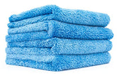 The Rag Company Edgeless Super Plush Microfiber Detailing Towels, 16" x 16", Blue 2-PK