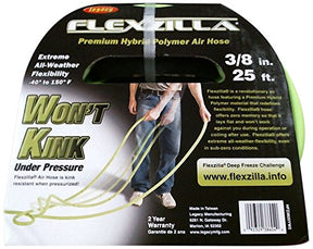 Flexzilla Air Hose, 3/8 in. x 25 ft., 1/4 in. MNPT Fittings, Heavy Duty