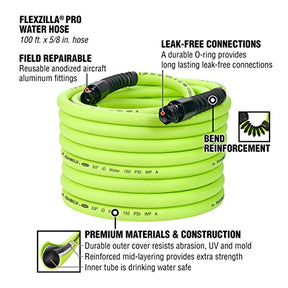 Flexzilla Pro Water Hose, 5/8 in. x 100 ft., Heavy Duty