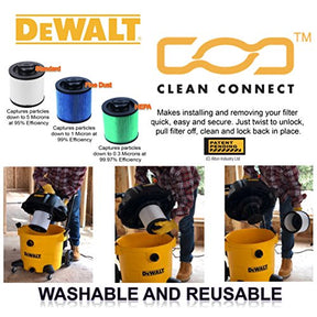 DEWALT DXVC6910 Cartridge Filter Replacement for 6-16 Gallon DEWALT Wet/Dry Vac