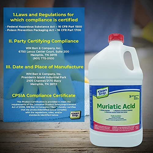 Klean Strip Green Safer Muriatic Acid Jug 128 Oz (Pack of 4)