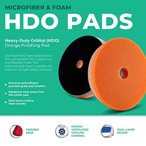 Lake Country HDO Orange Polishing, 3.5, 5.5 & 6.5 Inch Pads (3-PK)