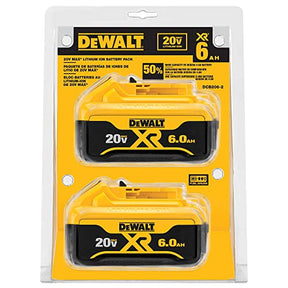 DEWALT 20V MAX Battery, Premium 6.0Ah Double Pack (DCB206-2)