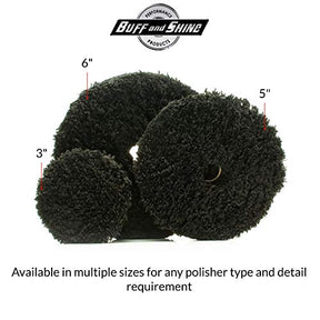 Buff and Shine Black Uro-Fiber Finishing Pad 1, 2, 3, 5, & 6 Inch Pads