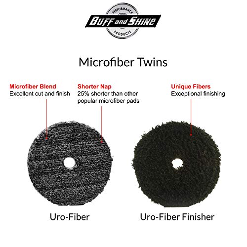 Buff and Shine Black Uro-Fiber Finishing Pad 1, 2, 3, 5, & 6 Inch Pads