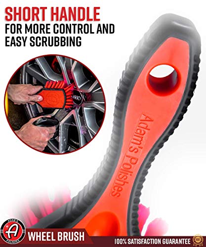 Adam's Wheel Brush Soft Bristles & Rubberized Handle