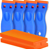 4 Pcs Plastic Razor Blade Scraper - 100 Pcs Blades