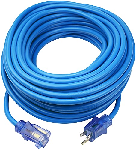 Clear Power 100 ft Heavy Duty Outdoor Extension Cord Blue