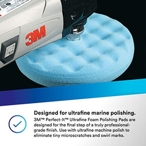 3M 05708 Perfect It Ultrafine Foam Polishing Pad Double Sided 8 Inches, Blue