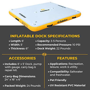 Solstice 6' x 5' Infatable Dock, Multicolor, (30605)